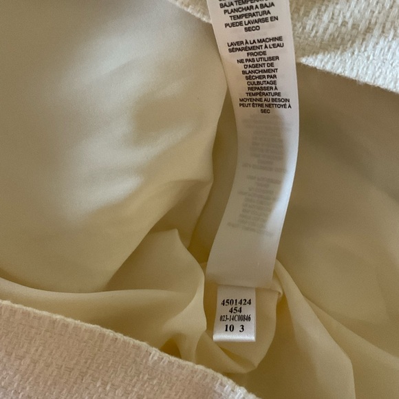 Chico’s Moto Jacket Mixed Media Fabric Zip Closure Ivory Size M (8) Chico's 1 - Picture 12 of 15